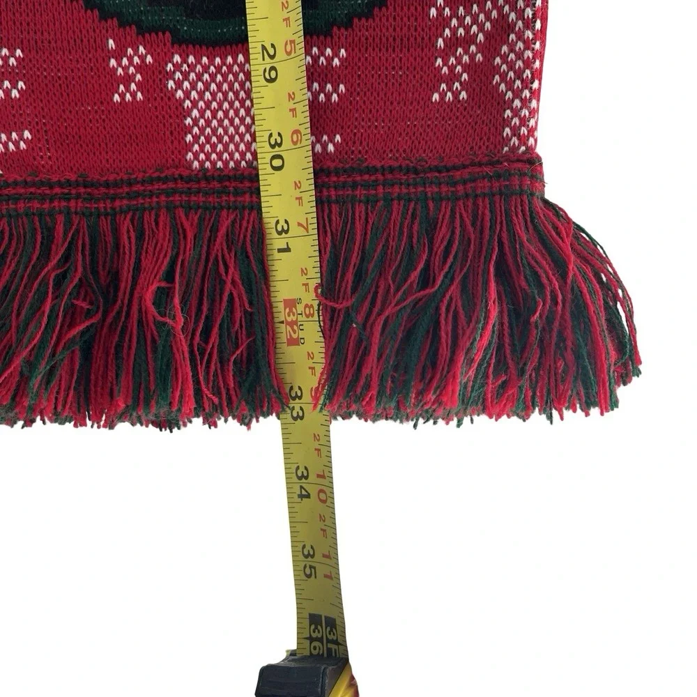 Portland Thorns FC Soccer Scarf Ruffneck Red Green Knit Fringed Fan MLS 66
